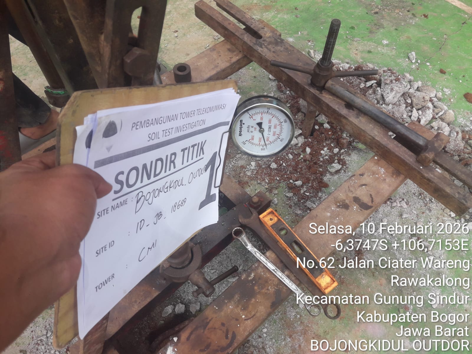 Dokumentasi proyek soil test PT Dirsha Cipta Karya